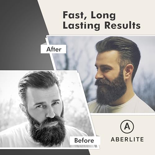 Aberlite EDC - Premium Beard Straightener Brush for Men - Professional Straightening Tool Heated Comb - Beard Kits for Men - Beard Kits Gift Sets Men - Beard Grooming Kit for Men Gift Set (Gray)