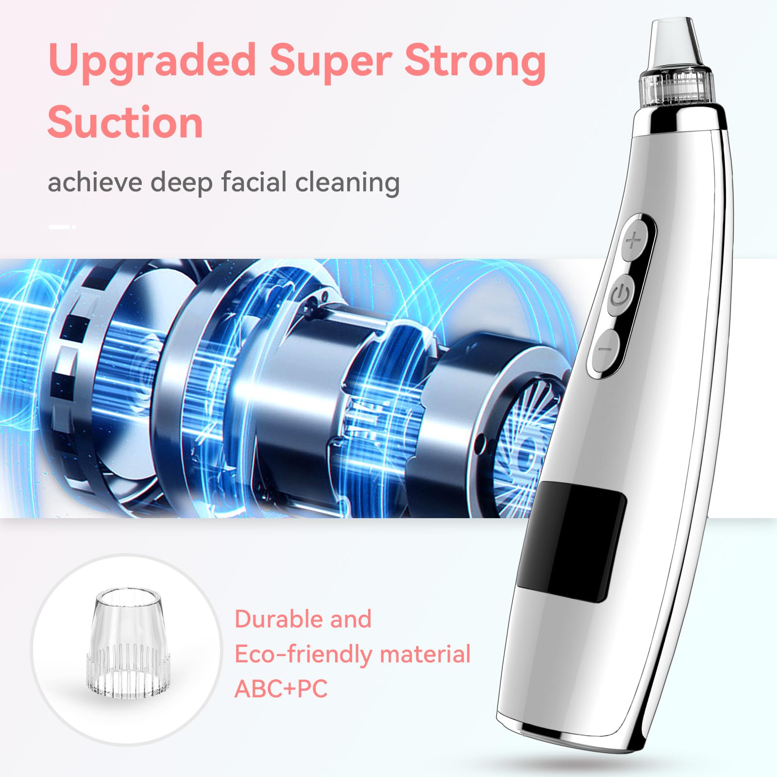 Newest Blackhead Remover Pore Vacuum Upgraded Facial Pore Cleaner Electric Comedone Whitehead Extractor Tool-5 Suction Power 5 Probes,USB Rechargeable Blackhead Vacuum Kit for Women & Men